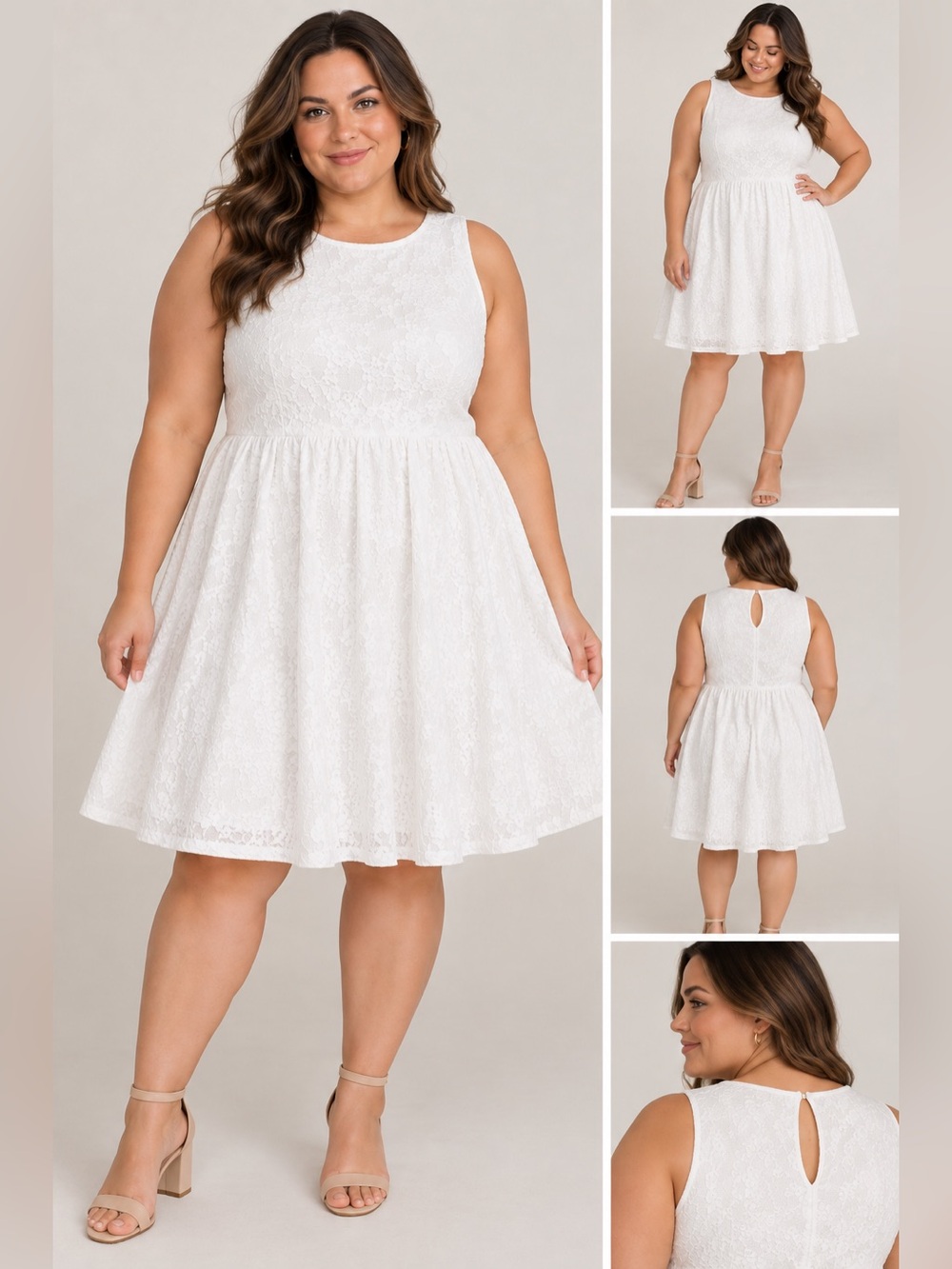 NWT Torrid White Textured Floral Skater Dress Size 20